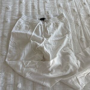J. Crew white linen crop Drawstring Pants